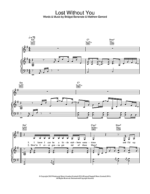 Preview Delta Goodrem Lost Without You Pop sheet music, notes and chords for Piano Solo, SKU: 26542 sheet music, piano notes, chords, guitar tabs, score, transpose, transcribe, how to play, guide, download, learn, tutorial, progression, song, artist, awards, billboard, mtv, vh1, tour, single, album, release