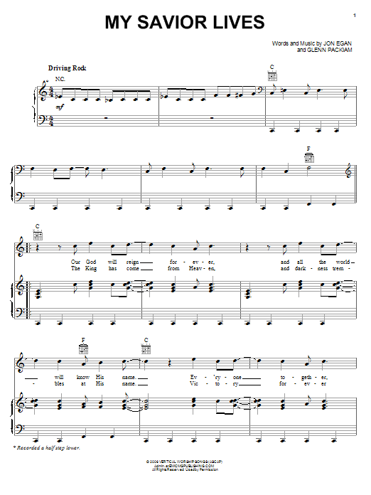Preview Desperation Band My Savior Lives Pop sheet music, notes and chords for Piano, Vocal & Guitar (Right-Hand Melody), SKU: 62420 sheet music, piano notes, chords, guitar tabs, score, transpose, transcribe, how to play, guide, download, learn, tutorial, progression, song, artist, awards, billboard, mtv, vh1, tour, single, album, release