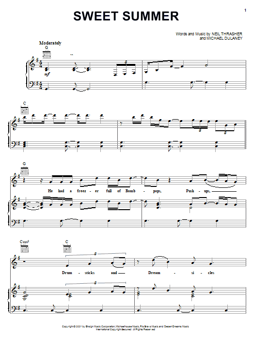Preview Diamond Rio Sweet Summer Pop sheet music, notes and chords for Piano, Vocal & Guitar (Right-Hand Melody), SKU: 18034 sheet music, piano notes, chords, guitar tabs, score, transpose, transcribe, how to play, guide, download, learn, tutorial, progression, song, artist, awards, billboard, mtv, vh1, tour, single, album, release