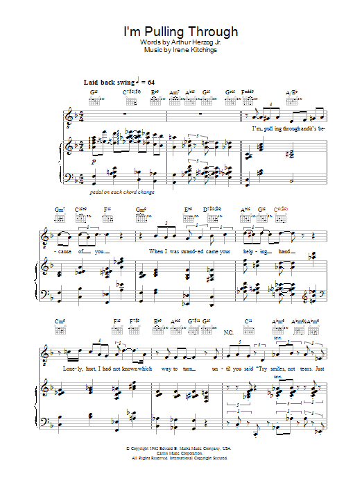 Download Diana Krall I'm Pulling Through sheet music and printable PDF score & Jazz music notes