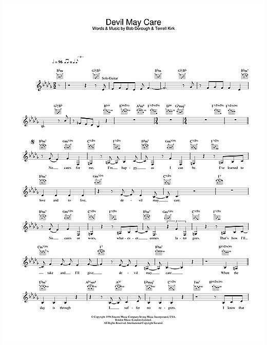 Preview Diana Krall Devil May Care Jazz sheet music, notes and chords for Piano, Vocal & Guitar, SKU: 111997 sheet music, piano notes, chords, guitar tabs, score, transpose, transcribe, how to play, guide, download, learn, tutorial, progression, song, artist, awards, billboard, mtv, vh1, tour, single, album, release