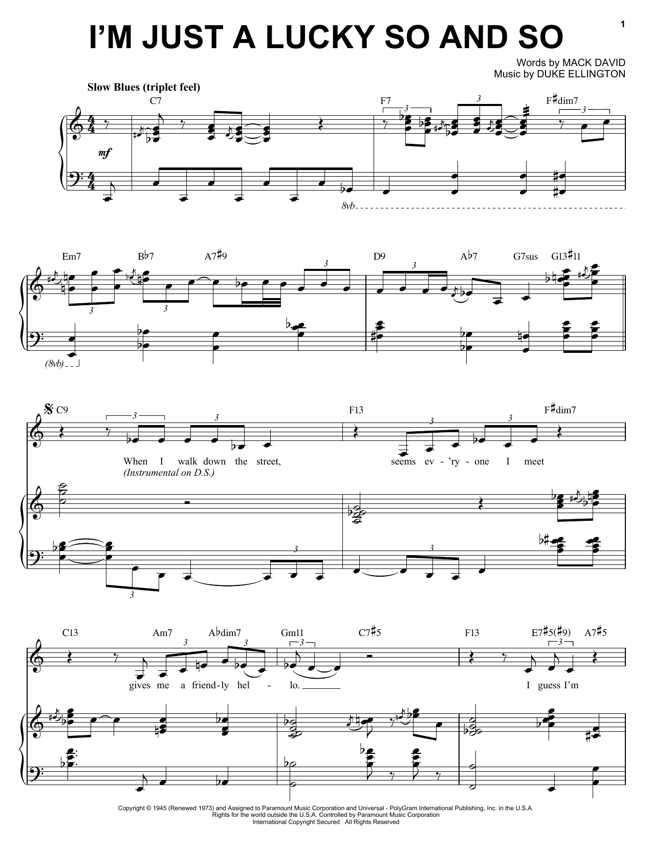 Preview Diana Krall I'm Just A Lucky So And So Jazz sheet music, notes and chords for Piano, Vocal & Guitar (Right-Hand Melody), SKU: 53180 sheet music, piano notes, chords, guitar tabs, score, transpose, transcribe, how to play, guide, download, learn, tutorial, progression, song, artist, awards, billboard, mtv, vh1, tour, single, album, release