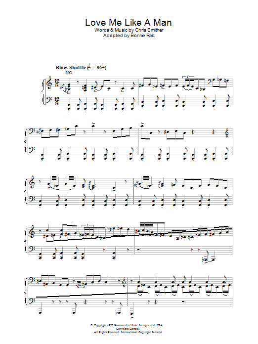 Preview Diana Krall Love Me Like A Man Jazz sheet music, notes and chords for Piano, Vocal & Guitar, SKU: 28043 Download Diana Krall Love Me Like A Man sheet music and printable PDF score & Jazz music notes