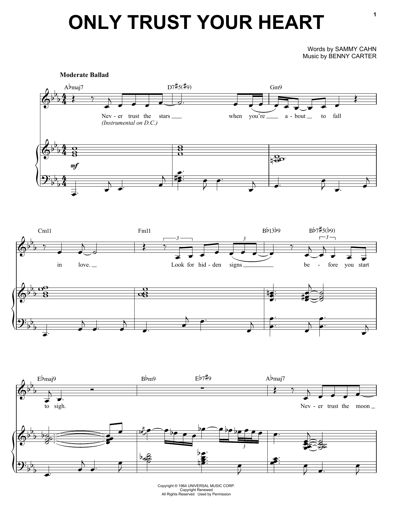 Preview Diana Krall Only Trust Your Heart Jazz sheet music, notes and chords for Piano, Vocal & Guitar (Right-Hand Melody), SKU: 53184 sheet music, piano notes, chords, guitar tabs, score, transpose, transcribe, how to play, guide, download, learn, tutorial, progression, song, artist, awards, billboard, mtv, vh1, tour, single, album, release