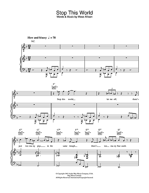 Preview Diana Krall Stop This World Jazz sheet music, notes and chords for Piano, Vocal & Guitar, SKU: 28047 sheet music, piano notes, chords, guitar tabs, score, transpose, transcribe, how to play, guide, download, learn, tutorial, progression, song, artist, awards, billboard, mtv, vh1, tour, single, album, release