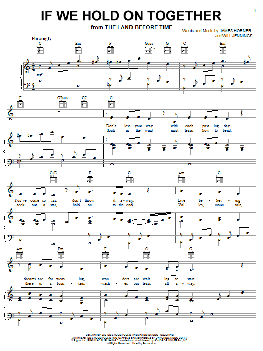 Preview Diana Ross If We Hold On Together Pop sheet music, notes and chords for Piano, Vocal & Guitar (Right-Hand Melody), SKU: 51301 sheet music, piano notes, chords, guitar tabs, score, transpose, transcribe, how to play, guide, download, learn, tutorial, progression, song, artist, awards, billboard, mtv, vh1, tour, single, album, release