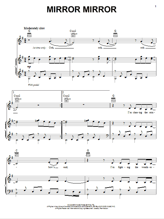 Preview Diane Birch Mirror Mirror Pop sheet music, notes and chords for Piano, Vocal & Guitar (Right-Hand Melody), SKU: 76277 Download Diane Birch Mirror Mirror sheet music and printable PDF score & Pop music notes