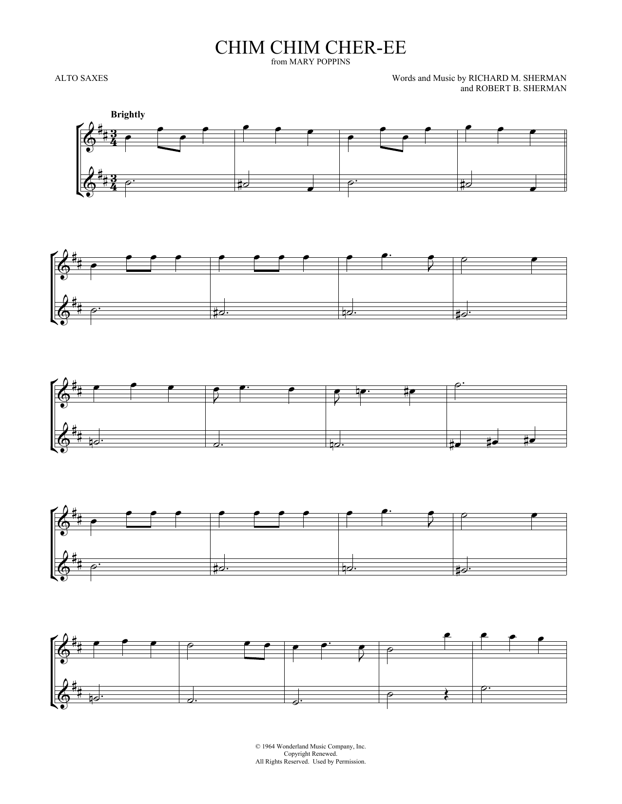 Dick Van Dyke Chim Chim Cher Ee From Mary Poppins Sheet Music Download Printable Film Tv Pdf Flute Solo Score Sku 100851