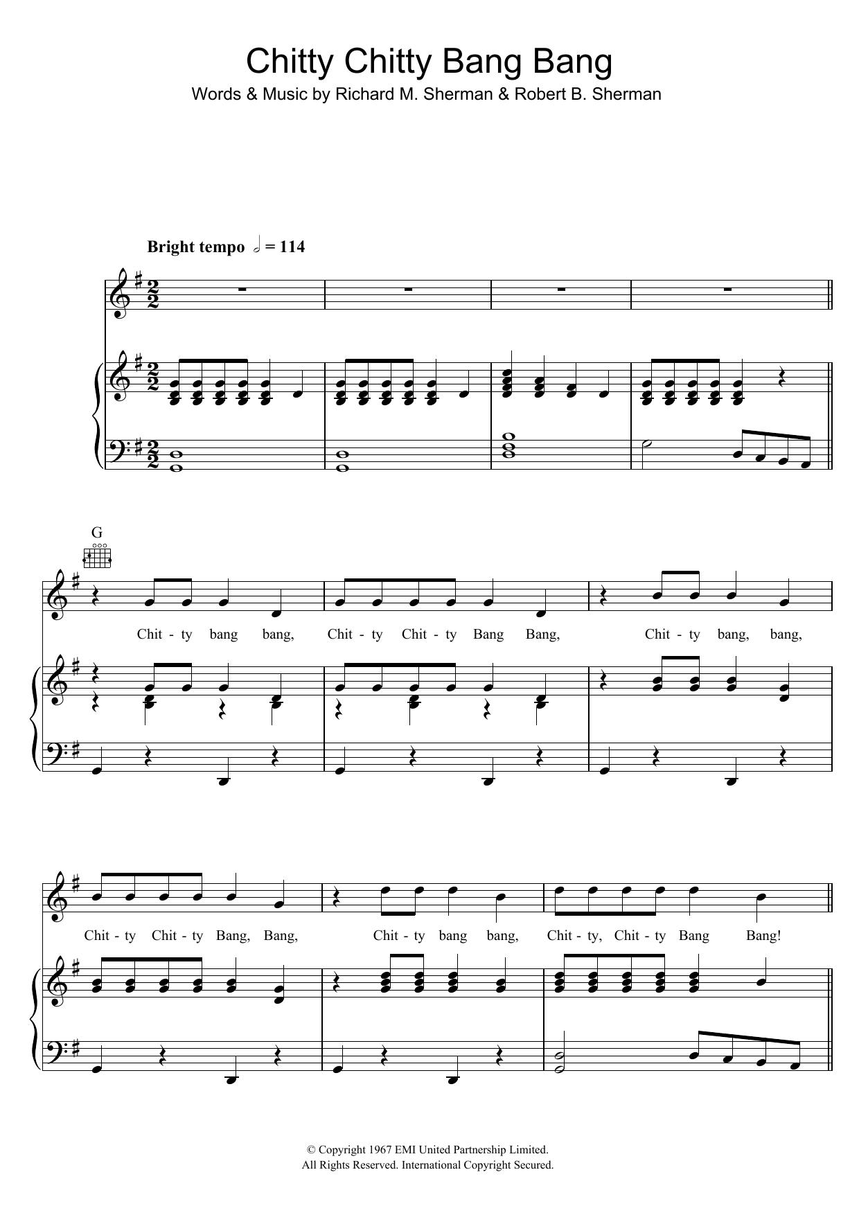 Download Dick Van Dyke Chitty Chitty Bang Bang sheet music and printable PDF score & Musicals music notes