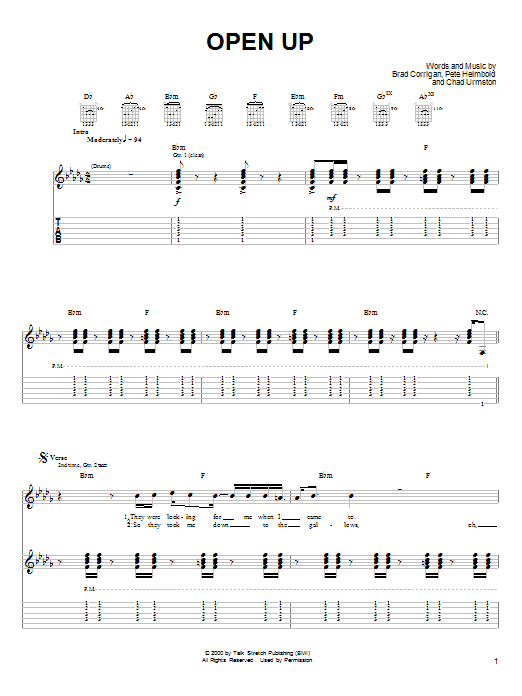 Preview Dispatch Open Up Rock sheet music, notes and chords for Guitar Tab, SKU: 25735 Download Dispatch Open Up sheet music and printable PDF score & Rock music notes