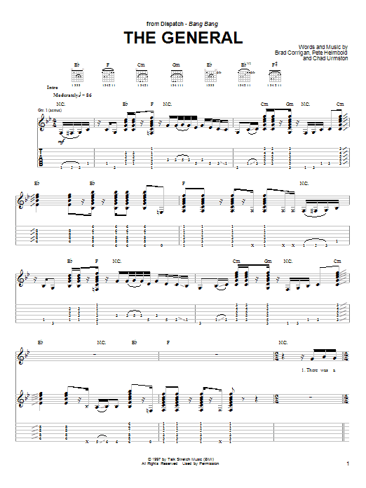 Preview Dispatch The General Metal sheet music, notes and chords for Guitar Tab, SKU: 25416 Download Dispatch The General sheet music and printable PDF score & Metal music notes