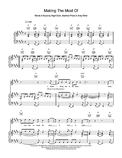 Preview Dodgy Making The Most Of Rock sheet music, notes and chords for Piano, Vocal & Guitar (Right-Hand Melody), SKU: 17392 sheet music, piano notes, chords, guitar tabs, score, transpose, transcribe, how to play, guide, download, learn, tutorial, progression, song, artist, awards, billboard, mtv, vh1, tour, single, album, release