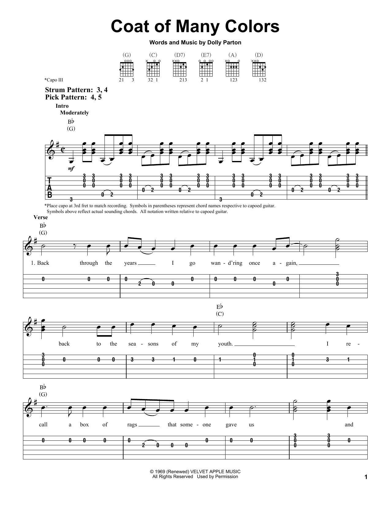 Preview Dolly Parton Coat Of Many Colors Country sheet music, notes and chords for Lyrics & Chords, SKU: 101331 sheet music, piano notes, chords, guitar tabs, score, transpose, transcribe, how to play, guide, download, learn, tutorial, progression, song, artist, awards, billboard, mtv, vh1, tour, single, album, release