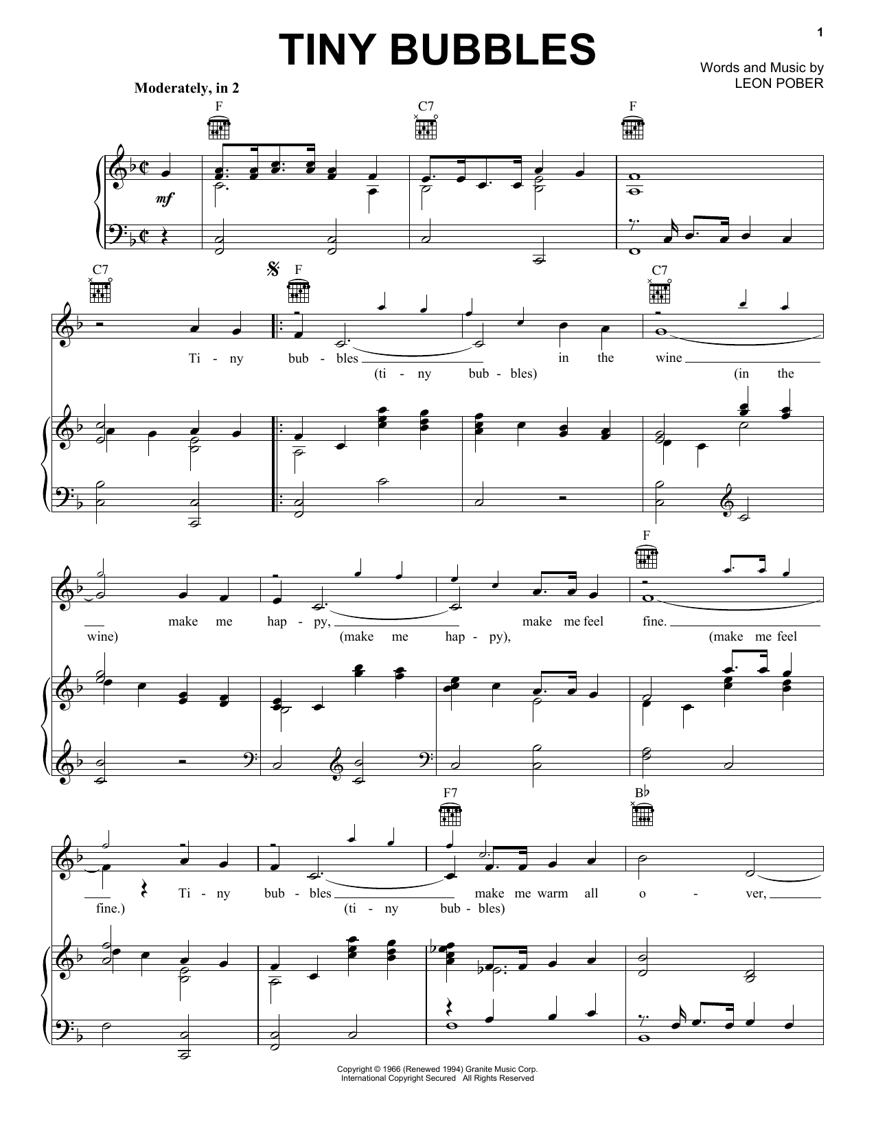 Preview Don Ho Tiny Bubbles Jazz sheet music, notes and chords for Ukulele Ensemble, SKU: 177926 sheet music, piano notes, chords, guitar tabs, score, transpose, transcribe, how to play, guide, download, learn, tutorial, progression, song, artist, awards, billboard, mtv, vh1, tour, single, album, release