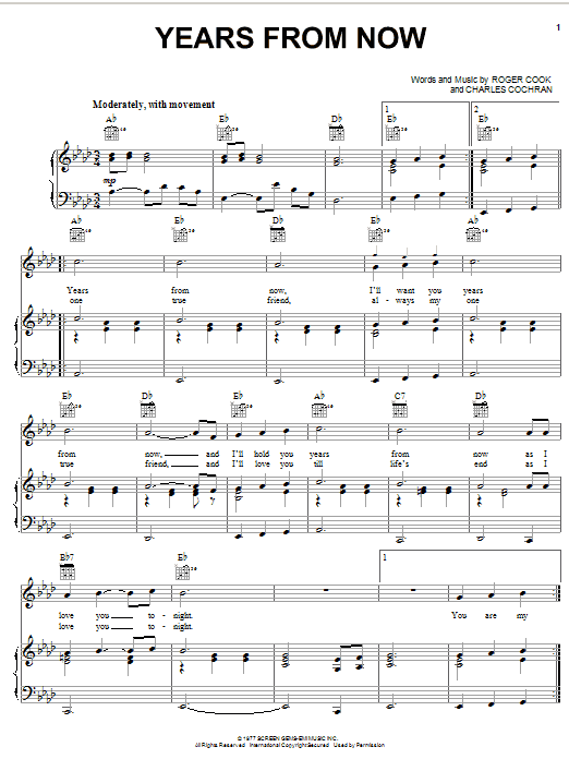 Preview Don Williams Years From Now Pop sheet music, notes and chords for Lyrics & Chords, SKU: 82042 Download Don Williams Years From Now sheet music and printable PDF score & Pop music notes