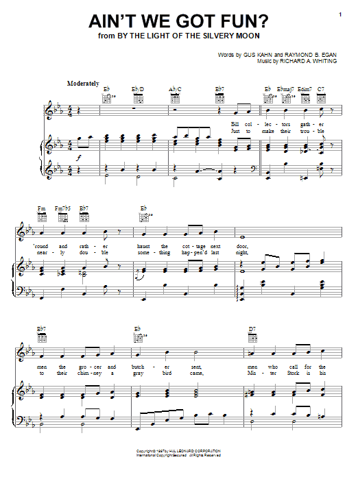 Download Doris Day Ain't We Got Fun? sheet music and printable PDF score & Pop music notes