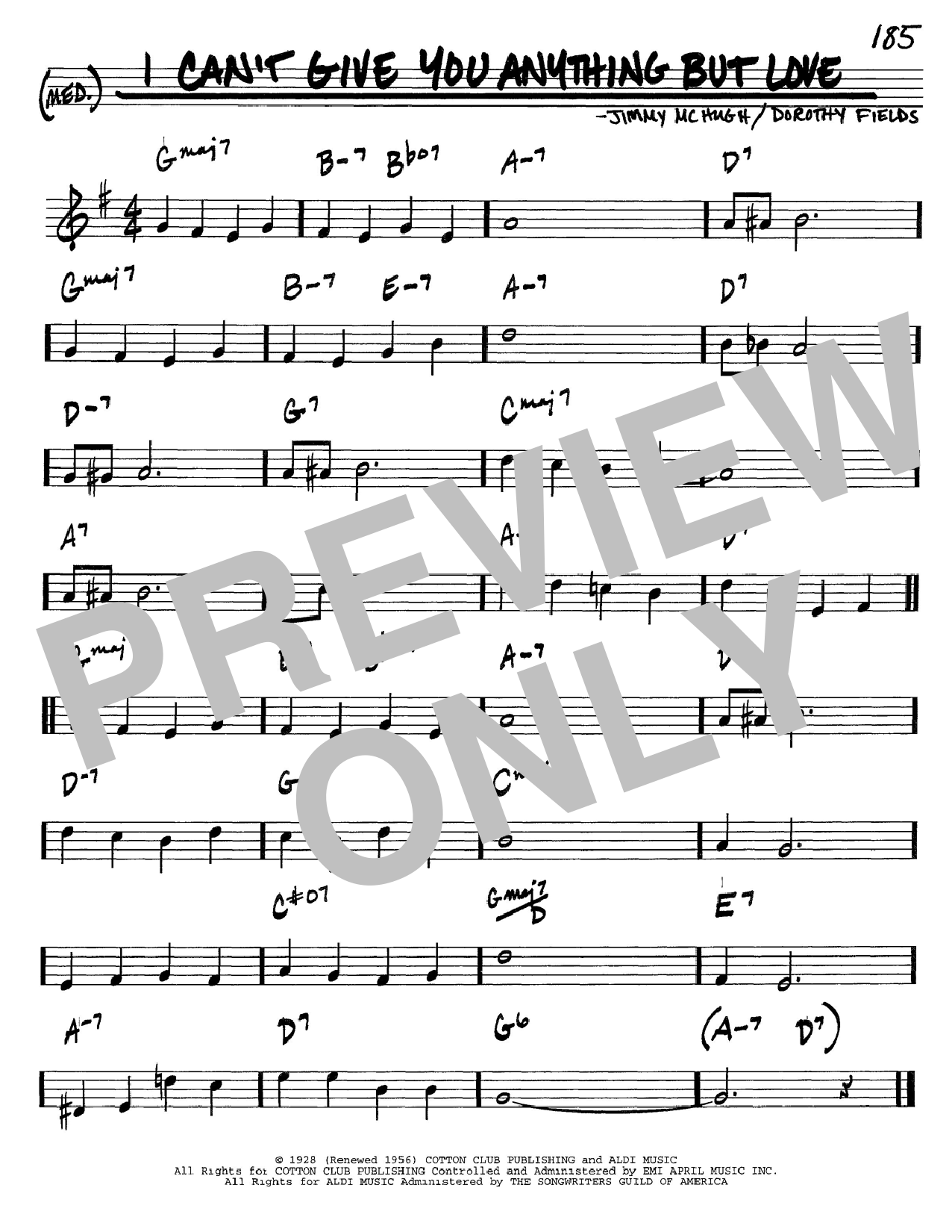 Preview Dorothy Fields I Can't Give You Anything But Love Jazz sheet music, notes and chords for Easy Guitar Tab, SKU: 82074 Download Dorothy Fields I Can't Give You Anything But Love sheet music and printable PDF score & Jazz music notes
