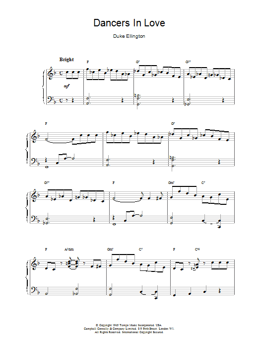Preview Duke Ellington Dancers In Love Jazz sheet music, notes and chords for Real Book – Melody & Chords, SKU: 460236 Download Duke Ellington Dancers In Love sheet music and printable PDF score & Jazz music notes
