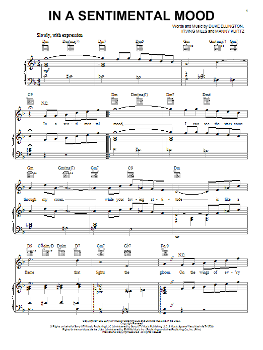 Preview Duke Ellington In A Sentimental Mood Jazz sheet music, notes and chords for Piano, SKU: 182689 sheet music, piano notes, chords, guitar tabs, score, transpose, transcribe, how to play, guide, download, learn, tutorial, progression, song, artist, awards, billboard, mtv, vh1, tour, single, album, release