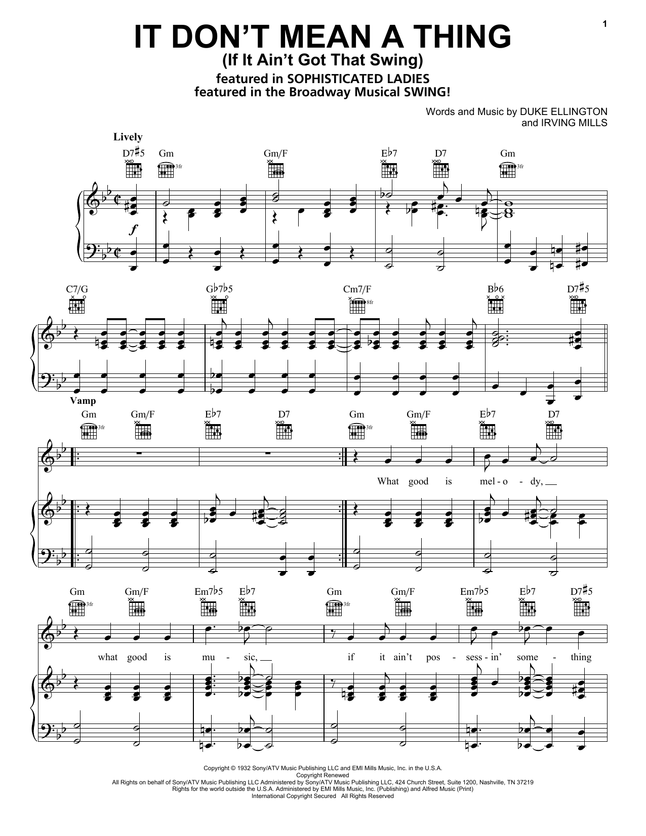 It Don T Mean A Thing If It Ain T Got That Swing Sheet Music Notes Duke Ellington Chords Download Jazz Notes Violin Pdf Printable 174178