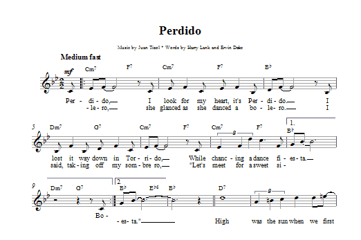 Download Duke Ellington Perdido sheet music and printable PDF score & Jazz music notes