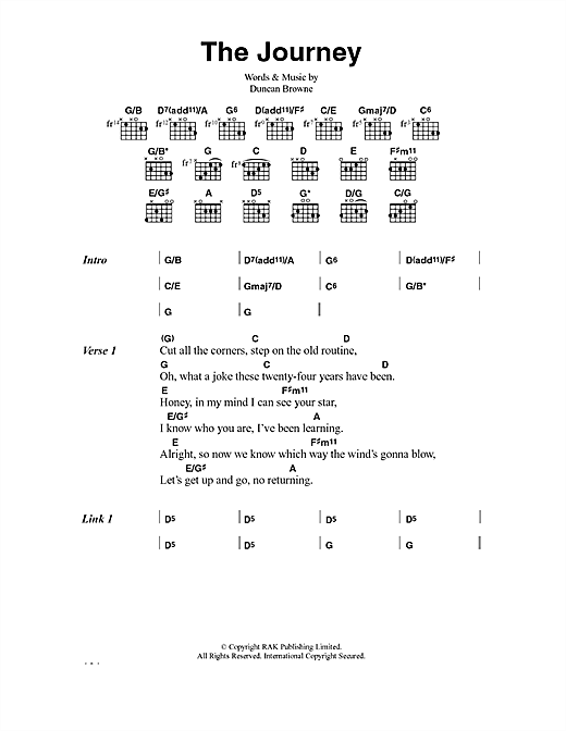 Download Duncan Browne The Journey sheet music and printable PDF score & Folk music notes
