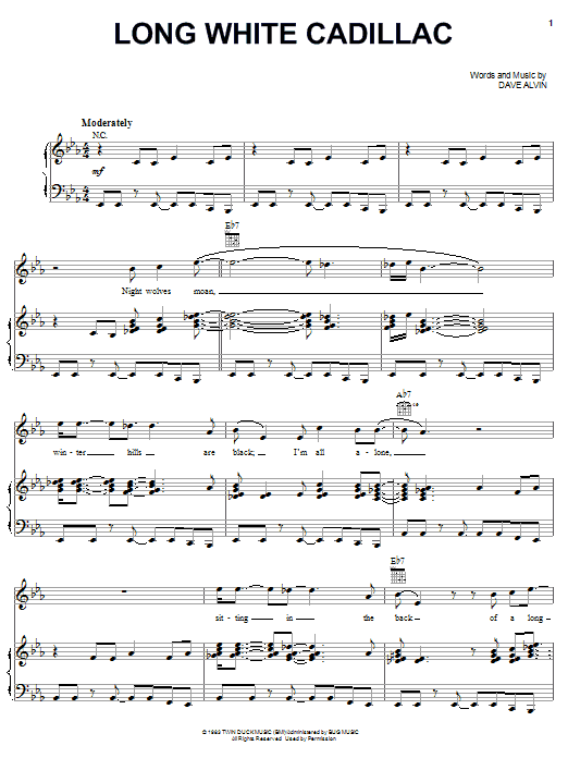 Preview Dwight Yoakam Long White Cadillac Pop sheet music, notes and chords for Piano, Vocal & Guitar (Right-Hand Melody), SKU: 62702 Download Dwight Yoakam Long White Cadillac sheet music and printable PDF score & Pop music notes