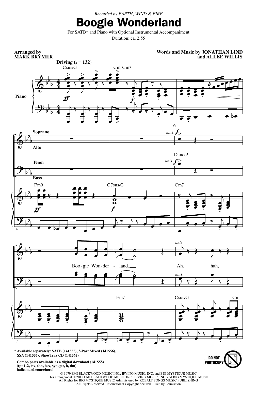 Preview Earth, Wind & Fire Boogie Wonderland (arr. Mark Brymer) Pop sheet music, notes and chords for SATB, SKU: 159707 sheet music, piano notes, chords, guitar tabs, score, transpose, transcribe, how to play, guide, download, learn, tutorial, progression, song, artist, awards, billboard, mtv, vh1, tour, single, album, release