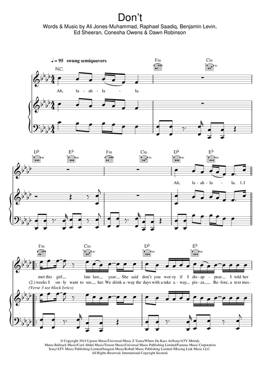 Preview Ed Sheeran Don't Pop sheet music, notes and chords for Easy Piano, SKU: 156969 sheet music, piano notes, chords, guitar tabs, score, transpose, transcribe, how to play, guide, download, learn, tutorial, progression, song, artist, awards, billboard, mtv, vh1, tour, single, album, release