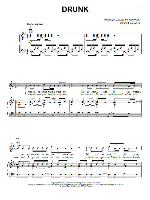 Preview Ed Sheeran Drunk Pop sheet music, notes and chords for Guitar Tab, SKU: 114726 sheet music, piano notes, chords, guitar tabs, score, transpose, transcribe, how to play, guide, download, learn, tutorial, progression, song, artist, awards, billboard, mtv, vh1, tour, single, album, release