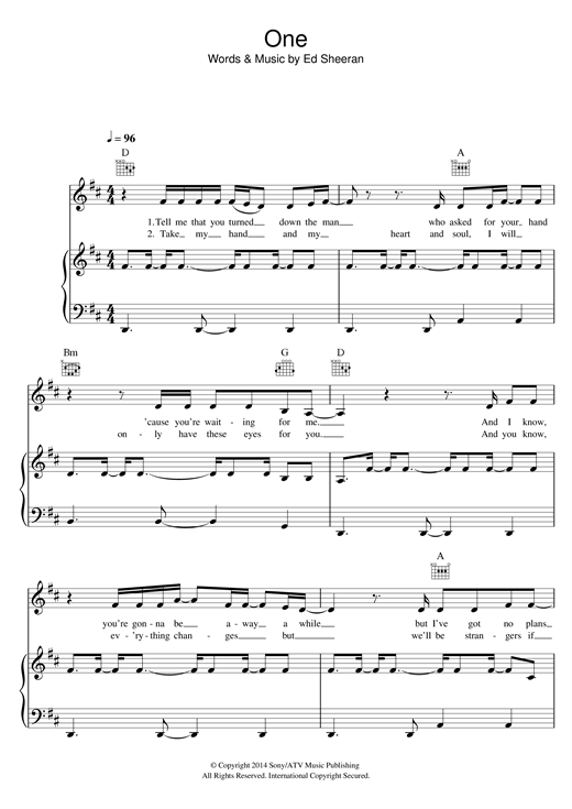 Preview Ed Sheeran One Pop sheet music, notes and chords for Lyrics & Chords, SKU: 121143 sheet music, piano notes, chords, guitar tabs, score, transpose, transcribe, how to play, guide, download, learn, tutorial, progression, song, artist, awards, billboard, mtv, vh1, tour, single, album, release