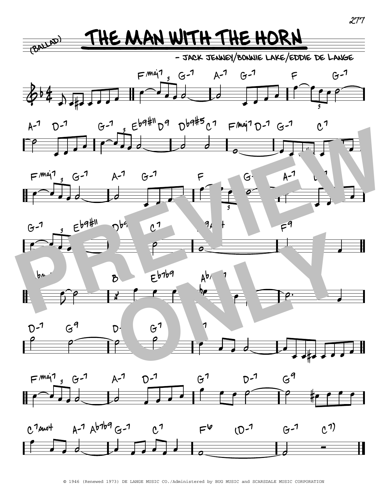 Download Eddie De Lange The Man With The Horn sheet music and printable PDF score & Jazz music notes