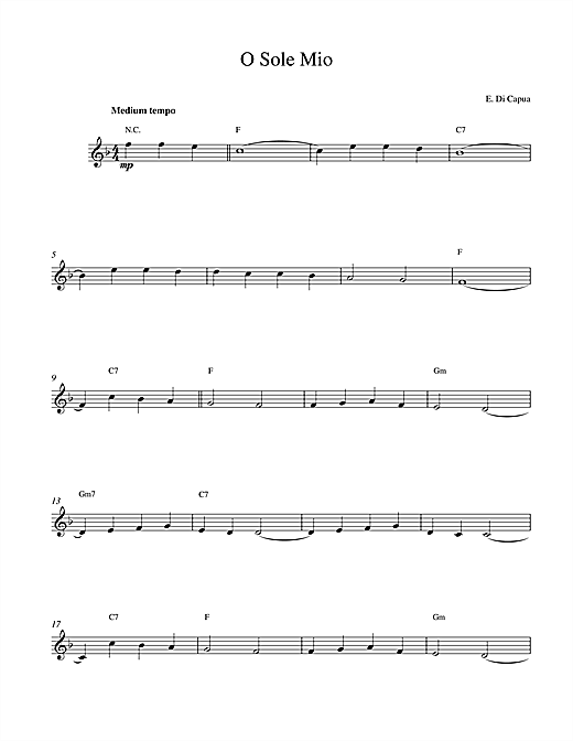 Download Eduardo Di Capua O Sole Mio sheet music and printable PDF score & Classical music notes
