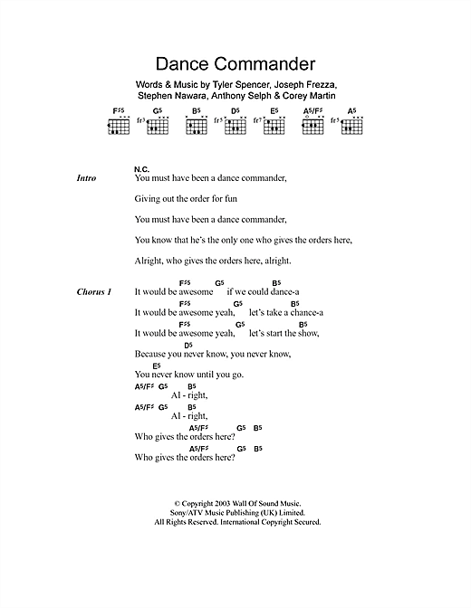 Preview Electric Six Dance Commander Rock sheet music, notes and chords for Lyrics & Chords, SKU: 101462 sheet music, piano notes, chords, guitar tabs, score, transpose, transcribe, how to play, guide, download, learn, tutorial, progression, song, artist, awards, billboard, mtv, vh1, tour, single, album, release
