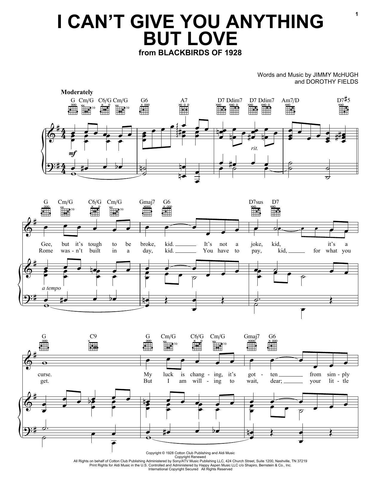 Preview Ella Fitzgerald I Can't Give You Anything But Love Jazz sheet music, notes and chords for Piano, Vocal & Guitar (Right-Hand Melody), SKU: 51640 sheet music, piano notes, chords, guitar tabs, score, transpose, transcribe, how to play, guide, download, learn, tutorial, progression, song, artist, awards, billboard, mtv, vh1, tour, single, album, release
