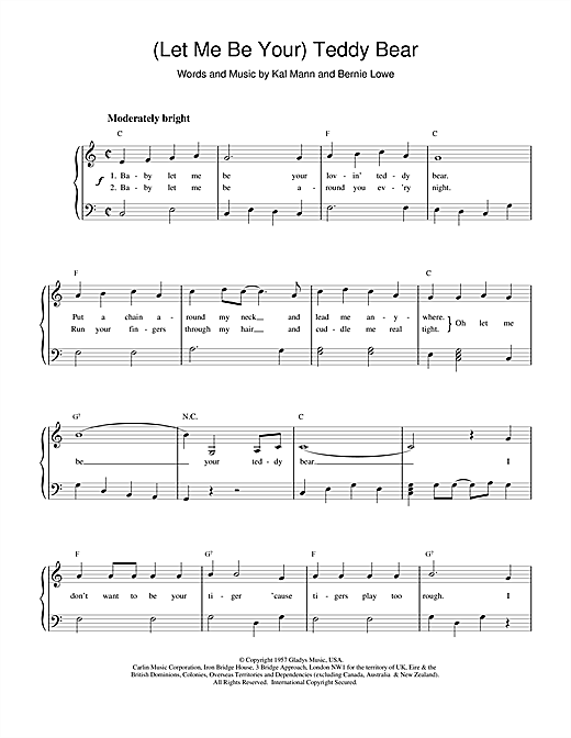 Download Elvis Presley (Let Me Be Your) Teddy Bear sheet music and printable PDF score & Pop music notes