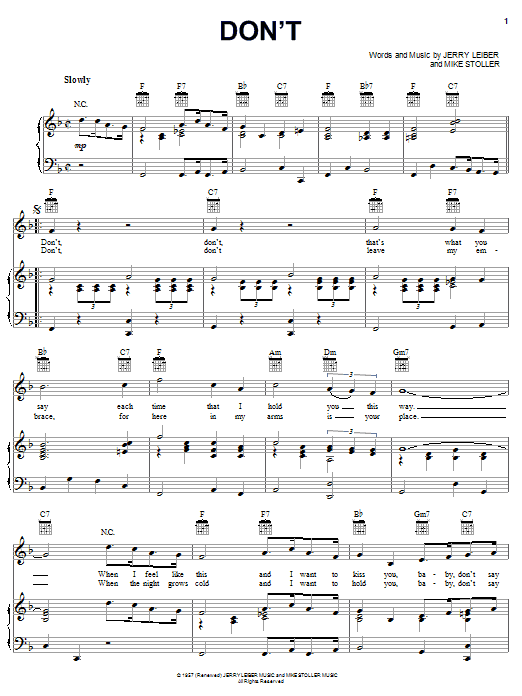 Preview Elvis Presley Don't Rock sheet music, notes and chords for Piano, Vocal & Guitar (Right-Hand Melody), SKU: 18251 sheet music, piano notes, chords, guitar tabs, score, transpose, transcribe, how to play, guide, download, learn, tutorial, progression, song, artist, awards, billboard, mtv, vh1, tour, single, album, release