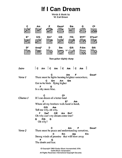 Preview Elvis Presley If I Can Dream Rock sheet music, notes and chords for Lyrics & Chords, SKU: 79732 Download Elvis Presley If I Can Dream sheet music and printable PDF score & Rock music notes