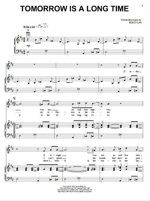 Preview Elvis Presley Tomorrow Is A Long Time Pop sheet music, notes and chords for Lyrics & Chords, SKU: 108477 sheet music, piano notes, chords, guitar tabs, score, transpose, transcribe, how to play, guide, download, learn, tutorial, progression, song, artist, awards, billboard, mtv, vh1, tour, single, album, release