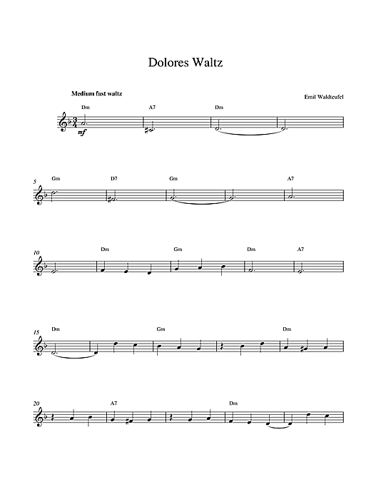 Download Emile Waldteufel Dolores Waltz sheet music and printable PDF score & Classical music notes