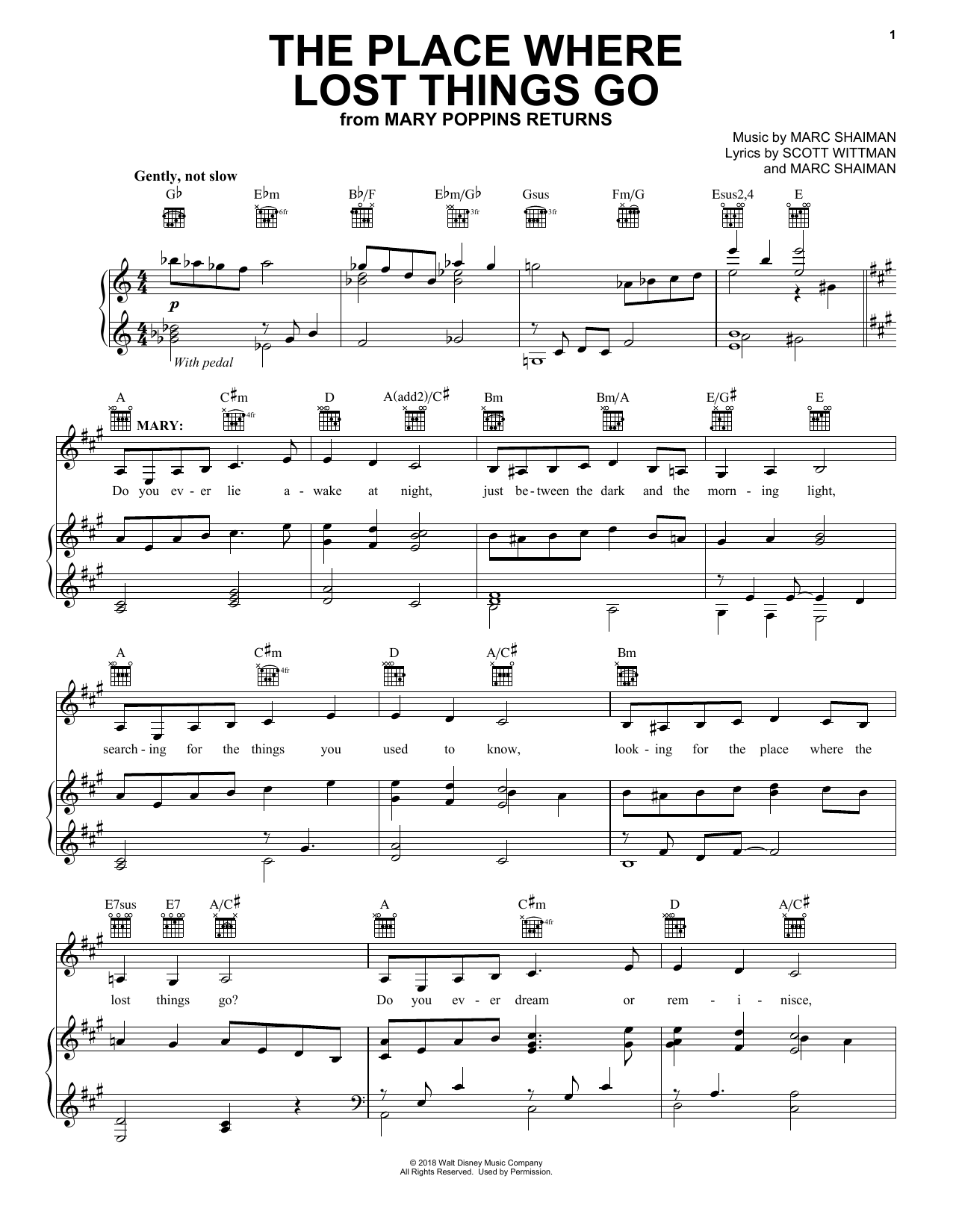 Preview Emily Blunt The Place Where Lost Things Go (from Mary Poppins Returns) Disney sheet music, notes and chords for Piano Solo, SKU: 415657 sheet music, piano notes, chords, guitar tabs, score, transpose, transcribe, how to play, guide, download, learn, tutorial, progression, song, artist, awards, billboard, mtv, vh1, tour, single, album, release