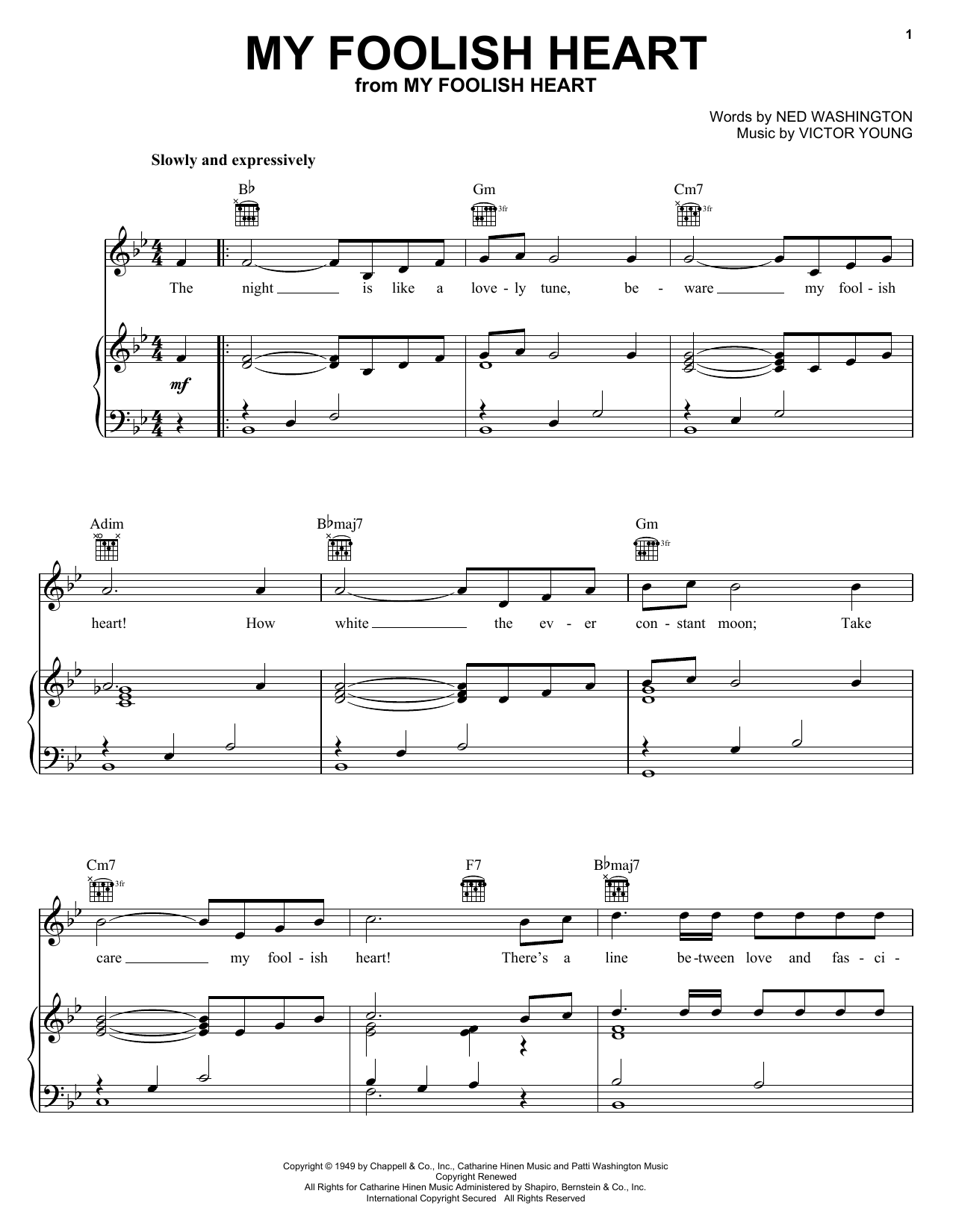 Download Engelbert Humperdinck My Foolish Heart sheet music and printable PDF score & Jazz music notes