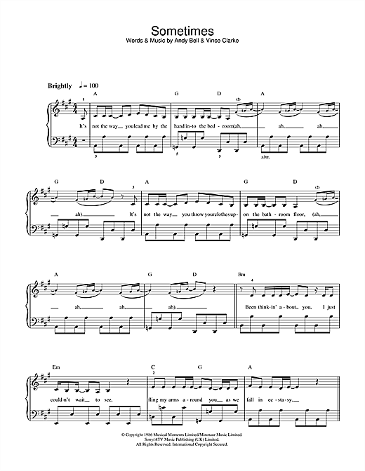 Preview Erasure Sometimes Pop sheet music, notes and chords for Lyrics & Chords, SKU: 48144 Download Erasure Sometimes sheet music and printable PDF score & Pop music notes