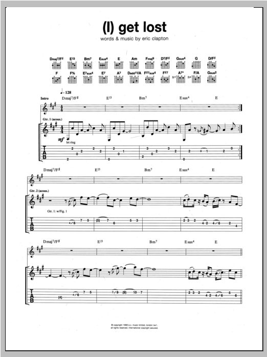Download Eric Clapton (I) Get Lost sheet music and printable PDF score & Rock music notes
