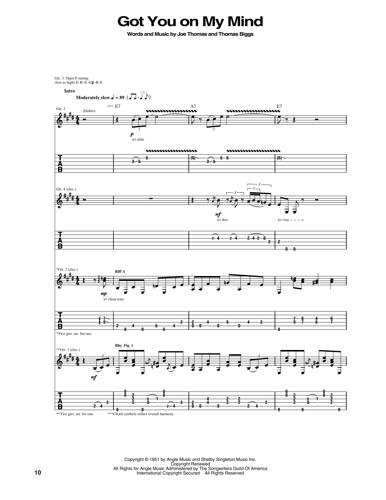 Download Eric Clapton Got You On My Mind sheet music and printable PDF score & Blues music notes