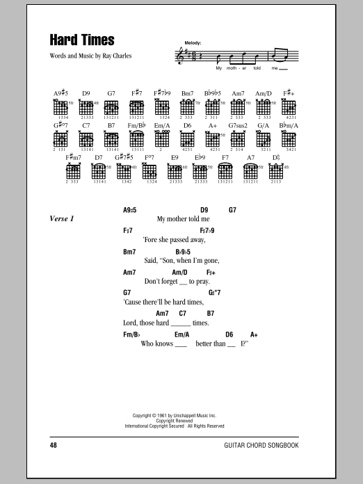 Preview Eric Clapton Hard Times Pop sheet music, notes and chords for Lyrics & Chords, SKU: 79465 Download Eric Clapton Hard Times sheet music and printable PDF score & Pop music notes