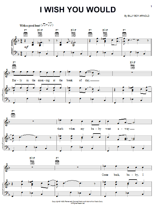 Preview Eric Clapton I Wish You Would Pop sheet music, notes and chords for Piano, Vocal & Guitar (Right-Hand Melody), SKU: 21441 sheet music, piano notes, chords, guitar tabs, score, transpose, transcribe, how to play, guide, download, learn, tutorial, progression, song, artist, awards, billboard, mtv, vh1, tour, single, album, release