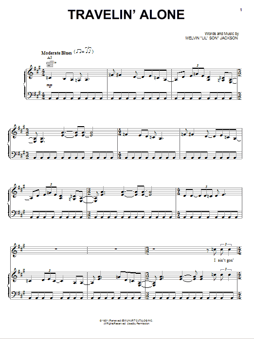 Preview Eric Clapton Travelin' Alone Pop sheet music, notes and chords for Piano, Vocal & Guitar (Right-Hand Melody), SKU: 79719 Download Eric Clapton Travelin' Alone sheet music and printable PDF score & Pop music notes
