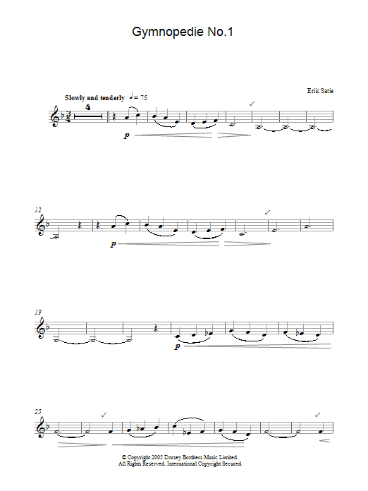Download Erik Satie Gymnopedie No. 1 sheet music and printable PDF score & Classical music notes