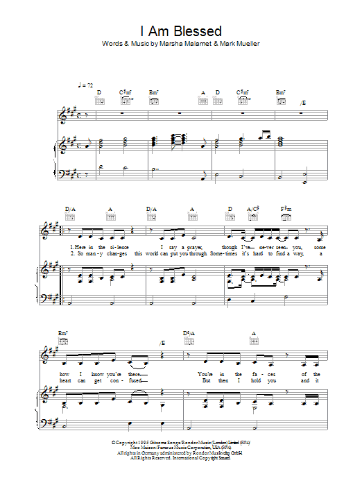 Preview Eternal I Am Blessed R & B sheet music, notes and chords for Alto Saxophone, SKU: 108021 Download Eternal I Am Blessed sheet music and printable PDF score & R & B music notes
